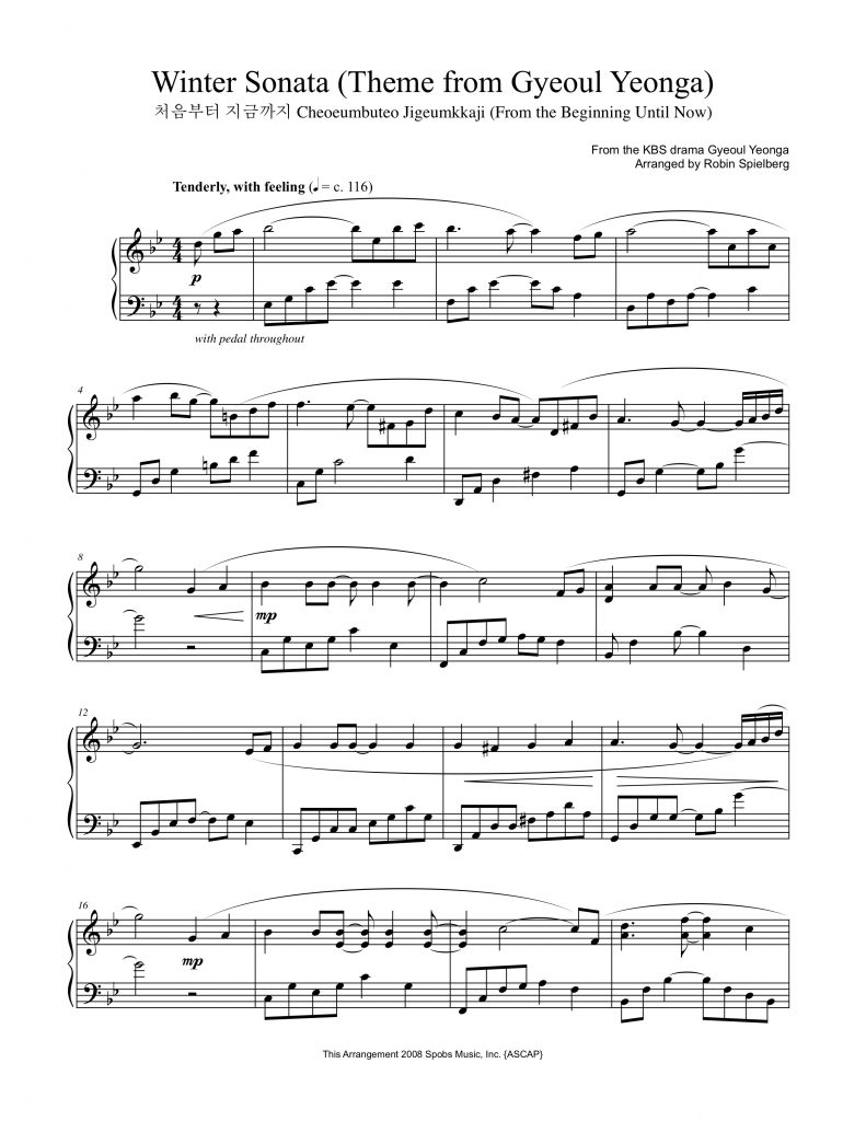 Download Winter Sonata (Theme from Gyeoul Yeonga) ~ Robin Spielberg ~ Piano Music Store